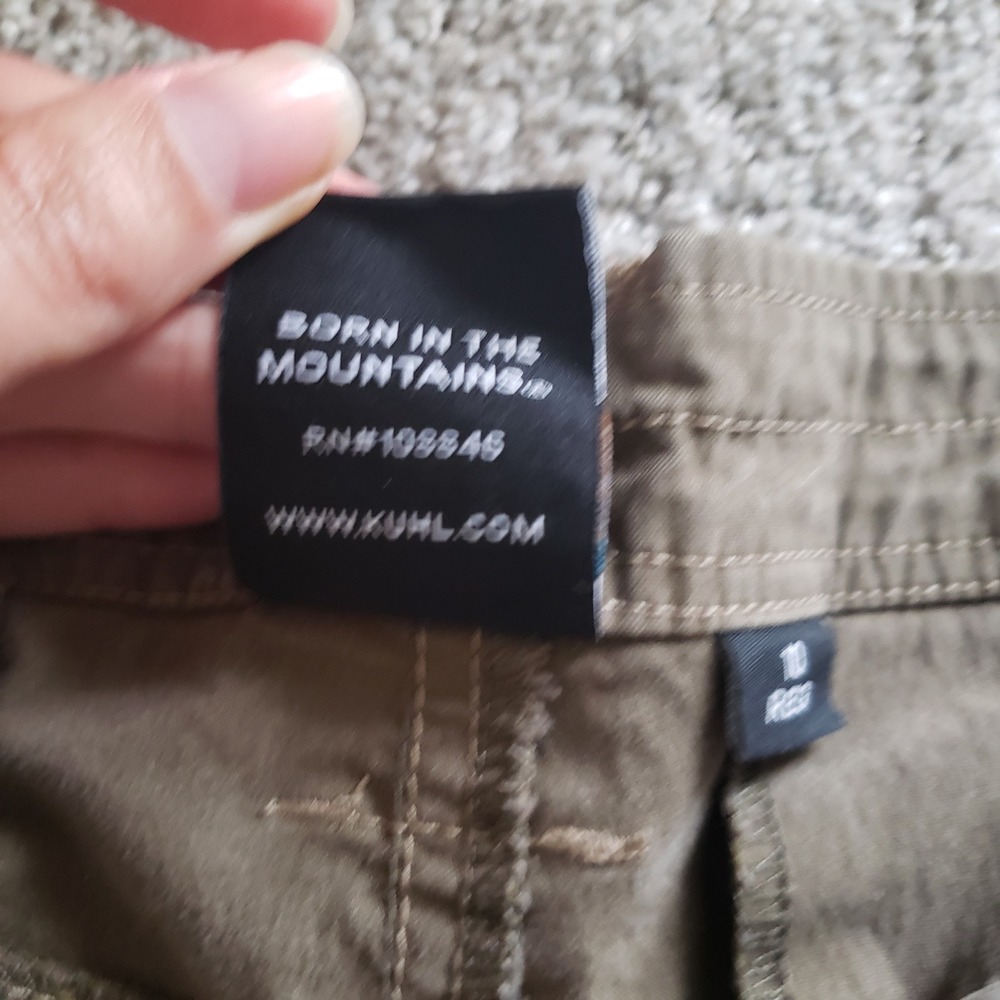 Kuhl Roll Up Convertible‎ Cargo Pants Hiking Travel Outdoor Olive Green Size 10 - Picture 9 of 13